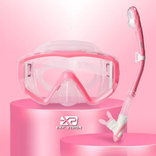 Miniatura 16 de Juego de esnórquel Pano de 3 ventanas, equipo de esnórquel para adultos, gafas de esnórquel profesionales, máscara de buceo antivaho, gafas