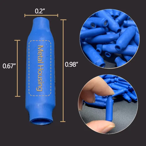 Miniatura 2 de 100 piezas de conectores B azules con relleno de silicona tipo gel húmedo para cables de alarma telefónica, conectores tipo B, empalmes de tipo