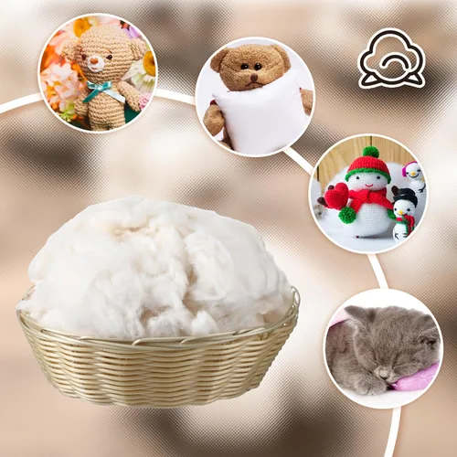 Miniatura 5 de Wesnoy 100g/0.22lb de relleno de algodón para animales de peluche, almohada suave, relleno de fibra de algodón natural, para juguetes, decoraciones