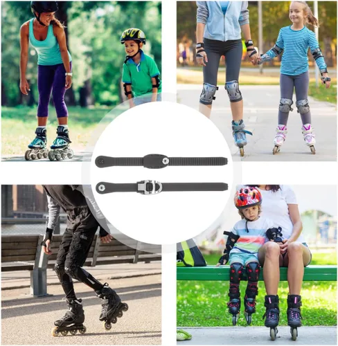 Miniatura 9 de 2 correas de hebilla para patinaje de ruedas: 10 "de largo, cabeza de 0.9", hebillas de repuesto ajustables de alta resistencia de 0.6 pulgadas
