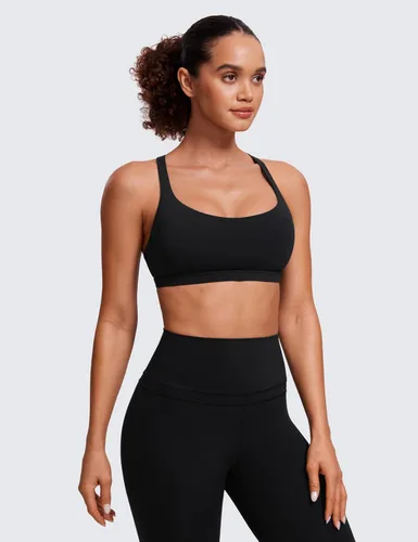 Miniatura 2 de CRZ YOGA - Sujetadores deportivos con tirantes delgados para mujer, brasier de yoga con relleno, sin varillas, espalda cruzada sexy, lindo