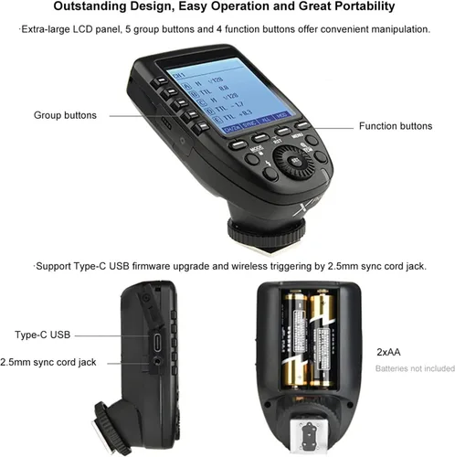 Miniatura 8 de Godox Disparador de flash inalámbrico XPro-C TTL para cámara Canon, sistema inalámbrico 2.4G X, diseño inclinado de pantalla grande HSS 1/8000s, 5