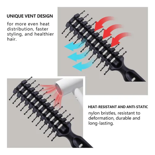 Miniatura 5 de PERFEHAIR Cepillo de pelo ventilado: secado rápido, ligero, desenreda y peina, ideal para hombres y mujeres con cabello fino y de longitud media