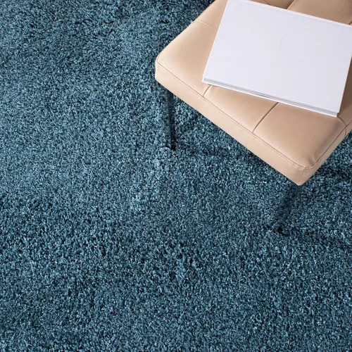 Miniatura 6 de SAFAVIEH Venus Shag Collection - Alfombra decorativa, 2 pies 2 pulgadas x 4 pies, color azul, diseño sólido, no desprende pelusa y de fácil cuidado