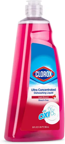 Miniatura 2 de Clorox Jabón líquido ultra concentrado para platos con OXI, aroma a flor de manzana, detergente para lavavajillas probado por dermatólogos sin