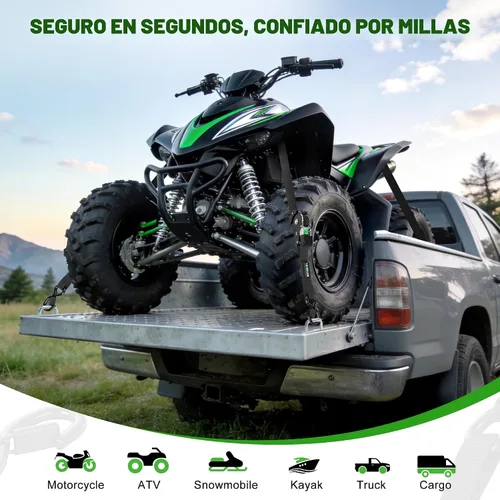 Miniatura 6 de Correas de trinquete retráctiles (paquete de 4) – 1 pulgada x 10 pies (1,650 libras de resistencia a la rotura) – Correas de amarre auto retráctiles