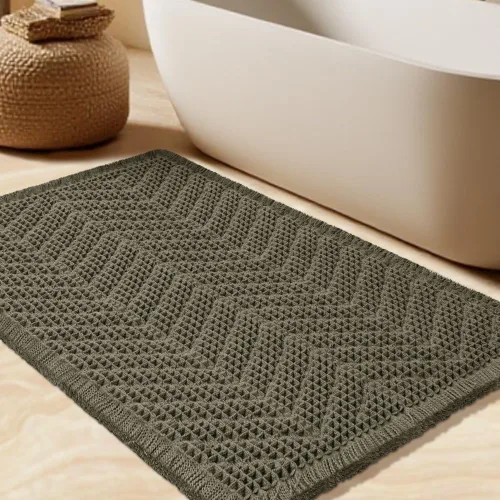 Miniatura 67 de Tapete de baño con diseño de gofre, moderno, bohemio, absorbente, antideslizante, ultrasuave, lavable a máquina, con letra de baño, dormitorio