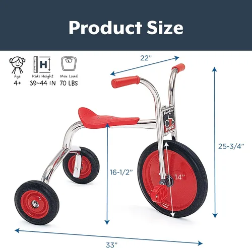 Miniatura 3 de SILVERRIDER Triciclo para bebé, triciclo para niños para preescolar, guardería, triciclos para niños en el patio de juegos, neumáticos de goma, 4