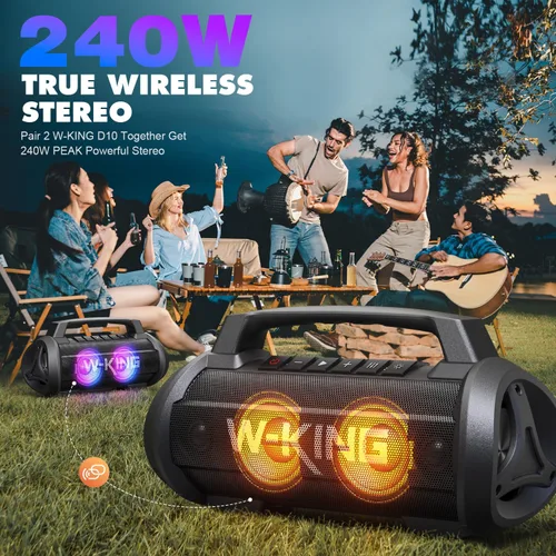 Miniatura 12 de W-KING Altavoces Portátiles Bluetooth Inalámbricos, Altavoz Bluetooth Más Potente de 120W Máx, Altavoz Exterior Impermeable IPX6 con Graves