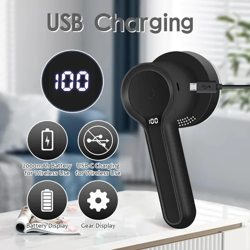 Miniatura 5 de SUPER LINT Afeitadora eléctrica de tela, cepillo electrostático, pantalla LED, 3 velocidades, afeitadoras de suéter recargables para quitar pelusas