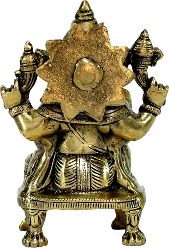 Miniatura 8 de eSplanade Ganesha de latón de 8 pulgadas en acabado antiguo Pooja Puja Ganesh Ganesha Ganpati Ganapati Murti Idol (5.75 pulgadas)