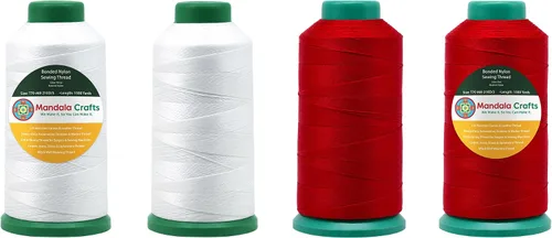 Miniatura 171 de Mandala Crafts - Hilo de nailon para coser cuero, tapicería, mezclilla y para trenzar el pelo; resistente, 1500 yardas, tamaño 69 T70 Marrón