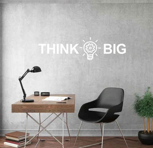 Miniatura 6 de Think Big Quote - Adhesivo de pared de vinilo para oficina y escuela, moderno, oficina, trabajo, decoración de sala de estudio, Y77 (grande, negro)