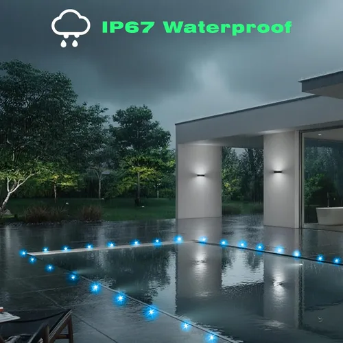 Miniatura 7 de Kit de luces LED para cubierta FVTLED, 10 piezas Φ1.22 WiFi Smart Phone Control de bajo voltaje empotrable RGBW para iluminación de cubierta Rgbw