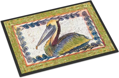 Caroline's Treasures 8057-JMAT Pelican - Tapete para puerta delantera, 24 x 36 pulgadas, para interiores y exteriores, para entrada, antideslizante,
