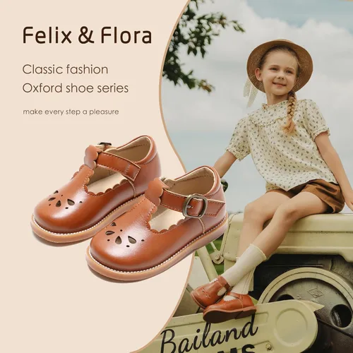 Miniatura 2 de Felix & Flora - Zapatos planos de vestir estilo Mary Jane para niña pequeña, zapatillas de ballet para niña, zapatos para fiestas y escuela