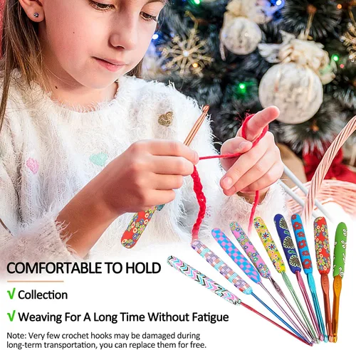 Miniatura 7 de Coopay Ganchos de ganchillo cálidos para abuela, agujas de ganchillo de agarre suave de aluminio para ganchillo, gancho de tejer para manualidades