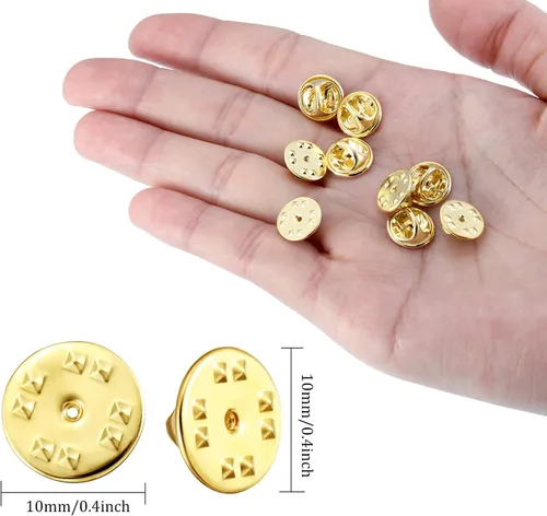 Miniatura 5 de Repuesto de broche posterior para insignias Mudder, 50 unidades, de latón, tipo mariposa