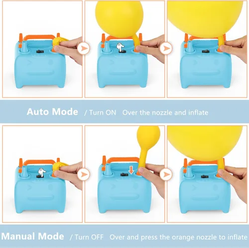 Miniatura 3 de OWill Balloon Pump Electric, Balloon Inflator Electric Air Pump, Portable Dual Nozzle Balloons Air Pump Electric 600W Blow Machine for Party