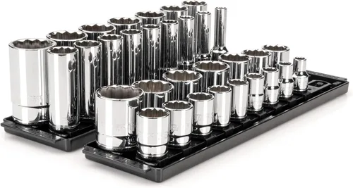 Miniatura 24 de TEKTON SHD92121 - Juego de llaves de vaso de 12 puntos con rieles y bandeja, 23 piezas (0.394-1.260 in)