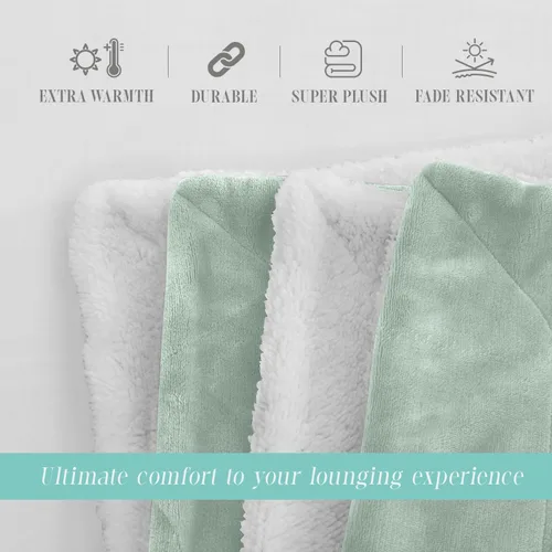 Miniatura 5 de Elegant Comfort Manta reversible de franela sherpa, ultrasuave, mullida, acogedora y afelpada, manta decorativa ligera para todas las estaciones, 50