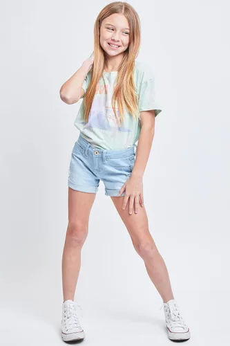 Miniatura 5 de YMI Girls' Essential Mid Rise Cuffed Shorts