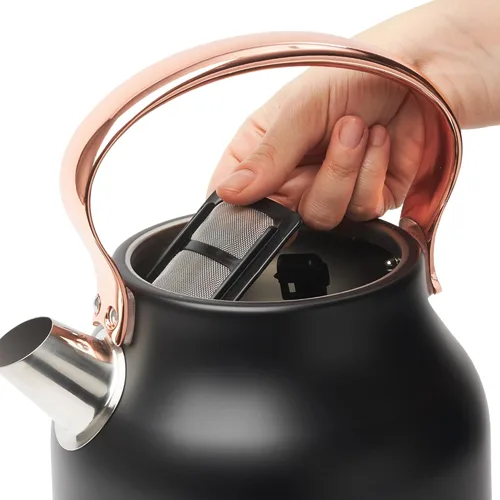 Miniatura 9 de Haden Heritage 1.7 litros Hervidor Eléctrico de Acero Inoxidable, Hervidor de Agua Caliente para Té con Base de 360 Grados y Apagado Automático