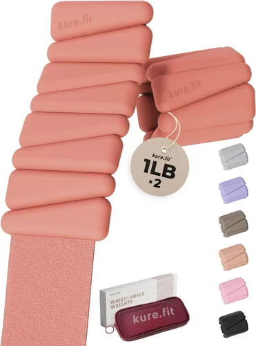 Miniatura 20 de Peso para Pilates Pesas ajustables para muñeca y tobillo para mujeres Brazaletes con peso 1 libra/ 2 libras cada una (Juego de 2)