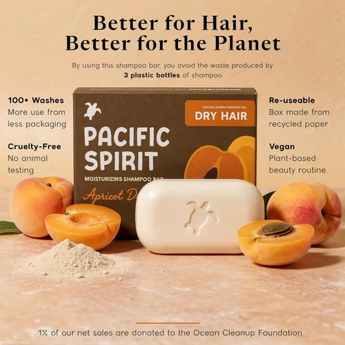 Miniatura 6 de Apricot Dream - Barra de champú hidratante para cabello seco, aceite de argán y albaricoque, alto brillo, vegano, 3.53 onzas
