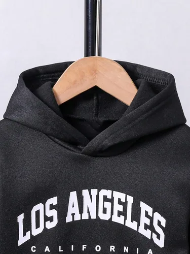 Miniatura 4 de Floerns Conjunto de sudadera con capucha y pantalones deportivos de dos piezas para niño