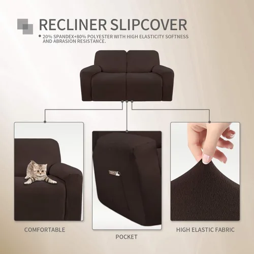Miniatura 5 de Easy-Going - Funda elástica de microfibra para sofá reclinable seccional, suave vellón ajustable a tu sofá de 2 cuerpos, lavable, protege tus