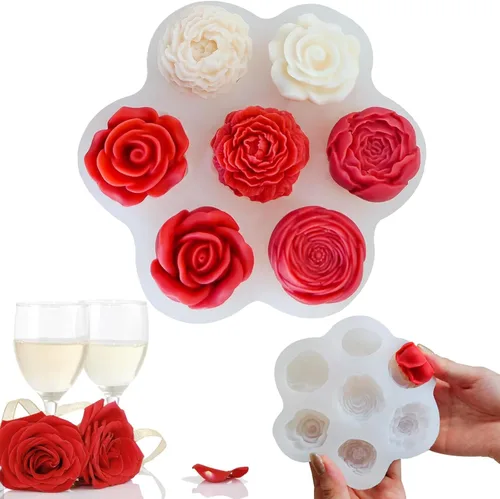 Miniatura 9 de 3 moldes de silicona de flores de tulipán 3D de resina floral para velas de jabón, molde de flores de fondant de chocolate para decoración de velas
