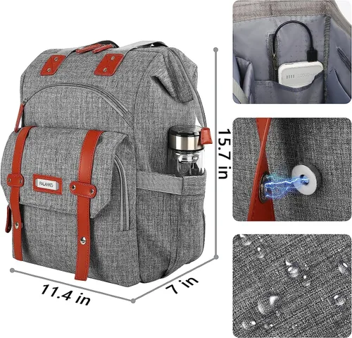 Miniatura 5 de Mochila para ordenador portátil de 15.6 pulgadas Mochila para doctor bolsa de doctor, amplia parte superior abierta de la universidad, resistente al