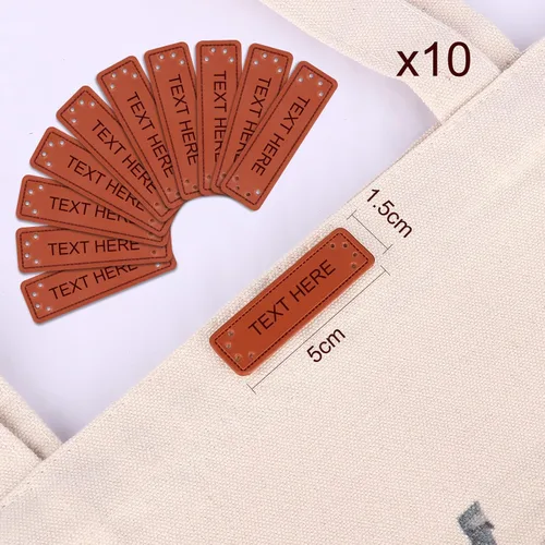 Miniatura 4 de Etiquetas de ropa personalizadas, cuero personalizado y etiquetas de tejer (10PCS)