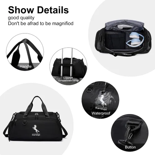 Miniatura 6 de Bolsa de gimnasio, Negro -, Bolsa de gimnasio Bolsa de lona