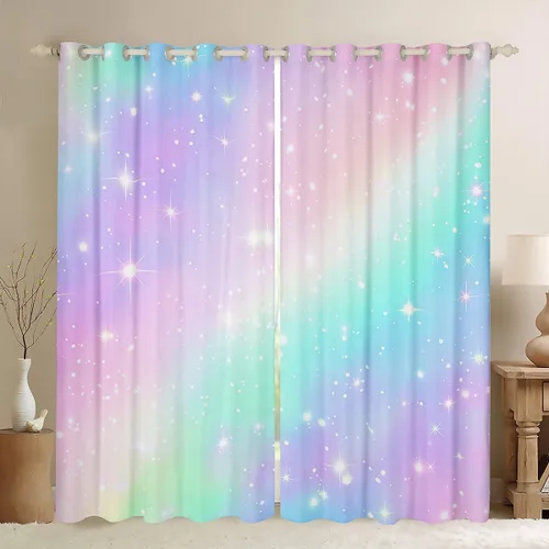 Miniatura 16 de Erosebridal - Paneles de cortina con notas musicales retro rotantes para ventana, cortinas estilo grunge de música rock para niños y adultos
