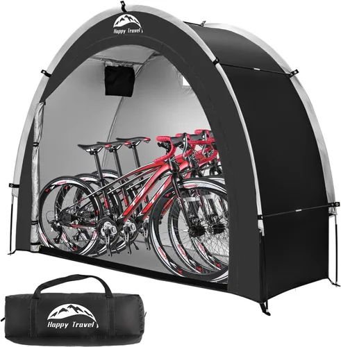 Happy Travel Tienda de campaña de almacenamiento para bicicletas, cobertizos de almacenamiento de bicicletas portátiles para exteriores con tela