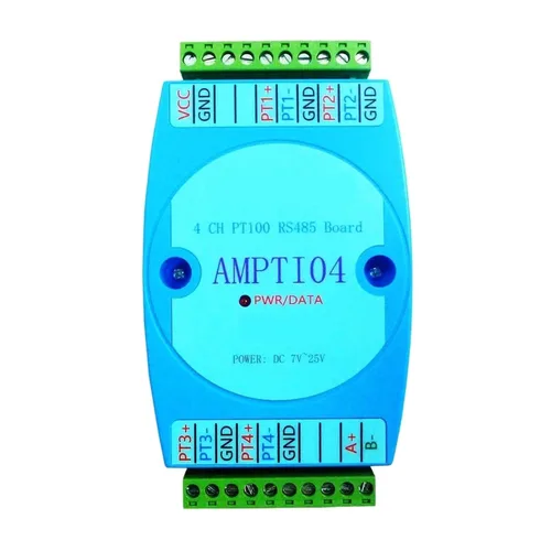 4CH -40~300 Celsius PT100 RTD Temperature Sensor Collector Module RS485 Analog Read Modbus RTU PLC Expanding Board(4CH Collector)
