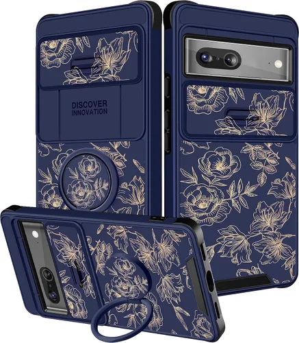 Miniatura 10 de Funermei Funda 2 en 1 para Google Pixel 7 Pro para mujeres, funda de teléfono de girasol lindo para niñas, diseño de flores florales femeninas