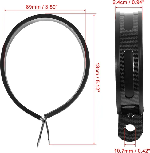 Miniatura 2 de F FIERCE CYCLE Abrazadera de junta de banda de escape de 89mm, 3.5" 3 1/2 pulgadas para tubo de silenciador de motocicleta, acero inoxidable negro