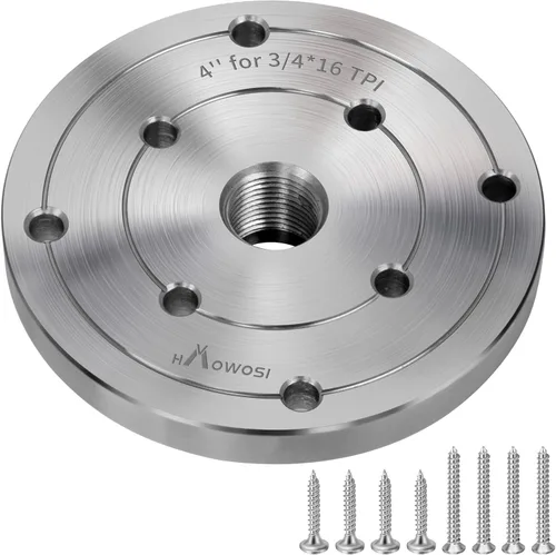 Miniatura 9 de Placa frontal de torno de madera de acero de 4 pulgadas, placa frontal para torno de madera, placa frontal de torno apta para husillo de 3/4