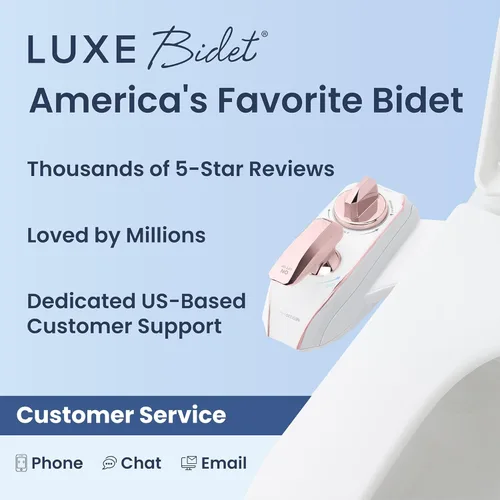 Miniatura 9 de LUXE Bidet NEO 320 Plus - Agua tibia, boquilla doble, accesorio de bidé no eléctrico para asiento de inodoro, instalación deslizante patentada, Oro
