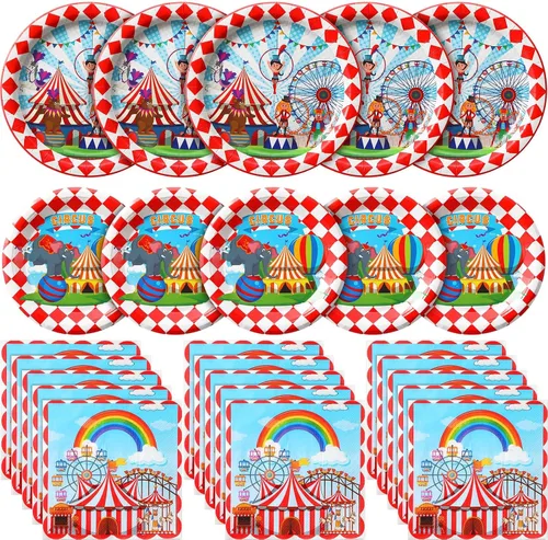 Miniatura 7 de 400 piezas de suministros de fiesta de fresa, 100 platos de 9 pulgadas, 100 platos de 7 pulgadas, 200 servilletas de papel desechables, platos