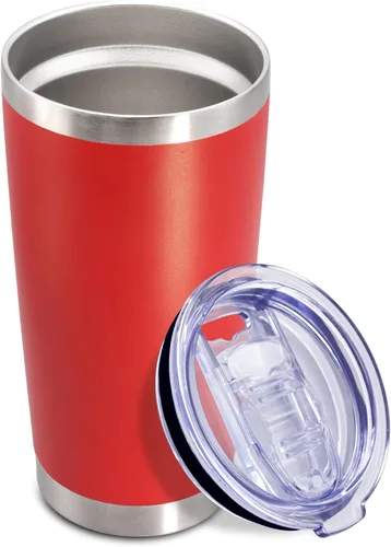 Miniatura 34 de Vaso de viaje de café de 20 onzas a granel con tapa, acero inoxidable de doble pared aislada al vacío, tazas con recubrimiento en polvo, para Rosa