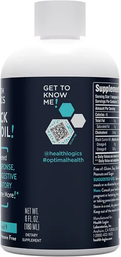 Miniatura 4 de Health Logics Aceite de semilla negra Rica fuente de Omega 6 y Omega 9 Aceite de semilla de comino negro puro prensado en frío para la salud