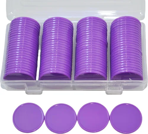 Miniatura 3 de Smartdealspro - Juego de 100 fichas de póquer de plástico opaco de 2,54 cm (1 pulgada) para contar (Púrpura)