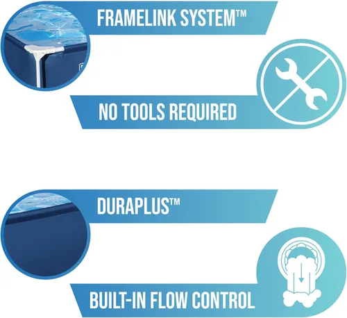 Miniatura 7 de Bestway Steel Pro, piscina para exteriores con bomba de filtro, piscina sobre el suelo, varios tamaños