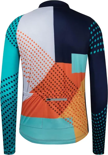 Miniatura 2 de GCRFL Camiseta de ciclismo de manga larga para hombre con bolsillo de cremallera 31 transpirable de secado rápido