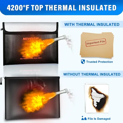 Miniatura 6 de Caja fuerte de libro de diversión con bolsa de dinero a prueba de fuego de 4200°F y cerradura de combinación, 10.5" x 7.9" x 2.5" caja fuerte