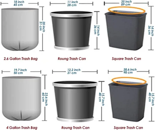 Miniatura 7 de Bolsas de basura pequeñas de 2.6 galones, bolsa de basura biodegradable para oficina, dormitorio, automóvil